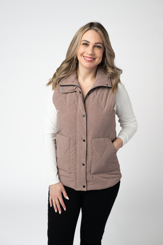 09.09 EN ROUTE Remy Zip Up Vest - Chestnut