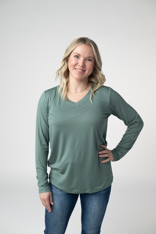 IN STOCK Larissa Long Sleeve - Dusty Jade