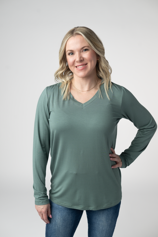 IN STOCK Larissa Long Sleeve - Dusty Jade