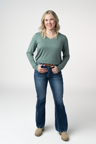 IN STOCK Larissa Long Sleeve - Dusty Jade