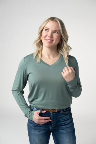 IN STOCK Larissa Long Sleeve - Dusty Jade