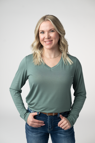 IN STOCK Larissa Long Sleeve - Dusty Jade