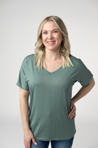 IN STOCK Chloe Cozy Top - Dusty Jade