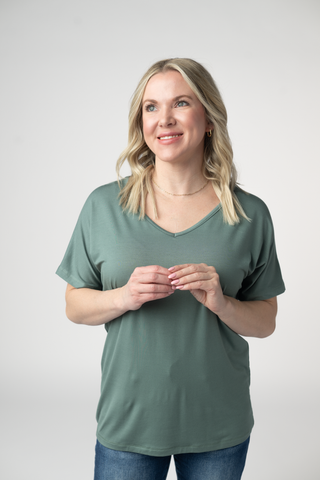 IN STOCK Chloe Cozy Top - Dusty Jade