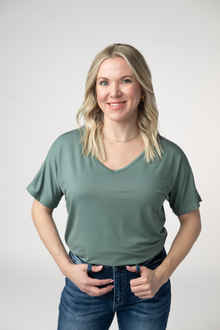 IN STOCK Chloe Cozy Top - Dusty Jade