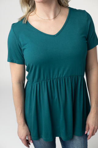 IN STOCK Sarah Ruffle Short Sleeve - Teal
