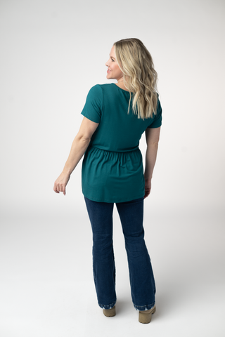 IN STOCK Sarah Ruffle Short Sleeve - Teal