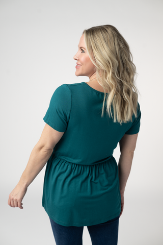 IN STOCK Sarah Ruffle Short Sleeve - Teal