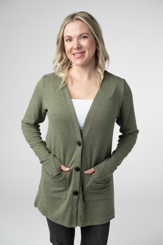 IN STOCK Cori Cardigan - Heathered Olive