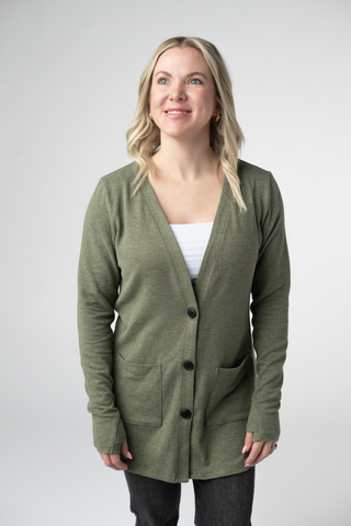 IN STOCK Cori Cardigan - Heathered Olive