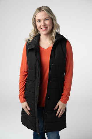 IN STOCK Harlow Long Vest - Black