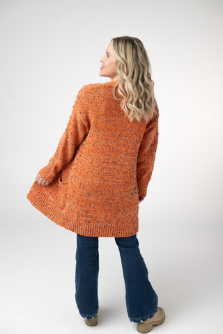 IN STOCK Carly Confetti Dot Cardigan - Pumpkin