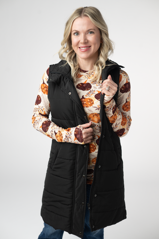 IN STOCK Harlow Long Vest - Black