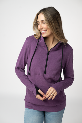 09.02 EN ROUTE Classic HalfZip Hoodie - Black and Purple