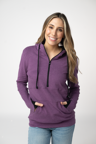 09.02 EN ROUTE Classic HalfZip Hoodie - Black and Purple
