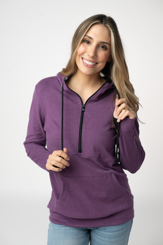 09.02 EN ROUTE Classic HalfZip Hoodie - Black and Purple