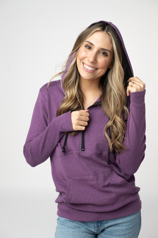 09.02 EN ROUTE Classic HalfZip Hoodie - Black and Purple