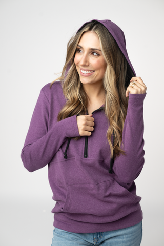 09.02 EN ROUTE Classic HalfZip Hoodie - Black and Purple