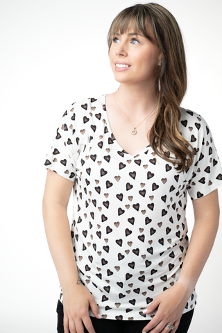 PREBOOK Chloe Cozy Top - Monochrome Hearts