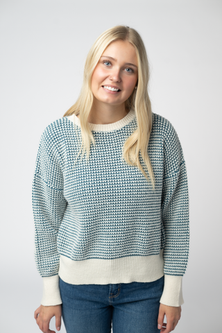 IN STOCK Charlotte Sweater - Teal and Ivory