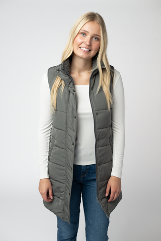 09.09 EN ROUTE Harlow Long Vest - Grey