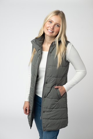 09.09 EN ROUTE Harlow Long Vest - Grey