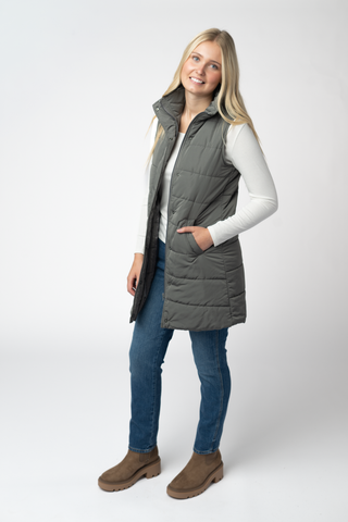 09.09 EN ROUTE Harlow Long Vest - Grey