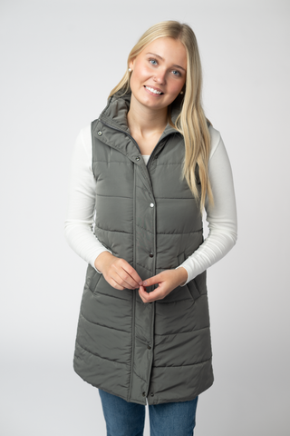 09.09 EN ROUTE Harlow Long Vest - Grey