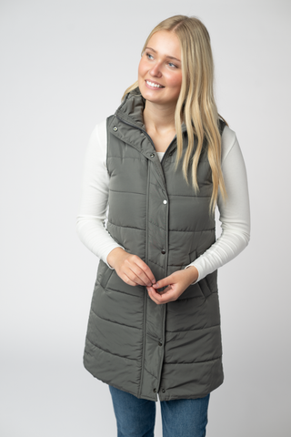 09.09 EN ROUTE Harlow Long Vest - Grey