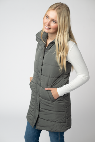 09.09 EN ROUTE Harlow Long Vest - Grey