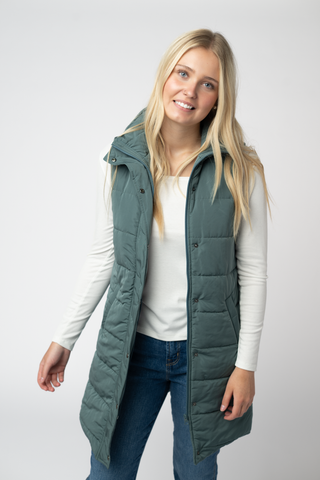 09.09 EN ROUTE Harlow Long Vest - Teal