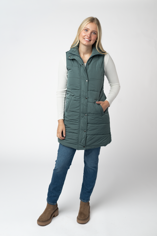 09.09 EN ROUTE Harlow Long Vest - Teal