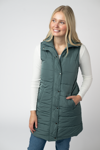 09.09 EN ROUTE Harlow Long Vest - Teal