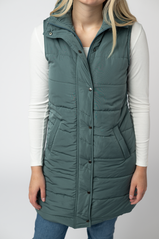 09.09 EN ROUTE Harlow Long Vest - Teal