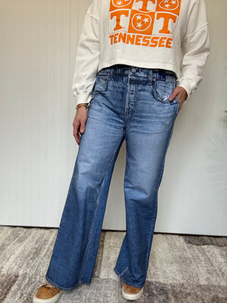 Dark Classic The Classic Denim Zenim Wide Leg Pants by Dear Scarlett