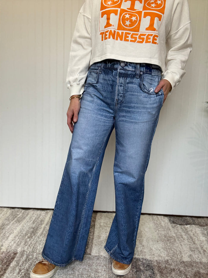 Dark Classic The Classic Denim Zenim Wide Leg Pants by Dear Scarlett