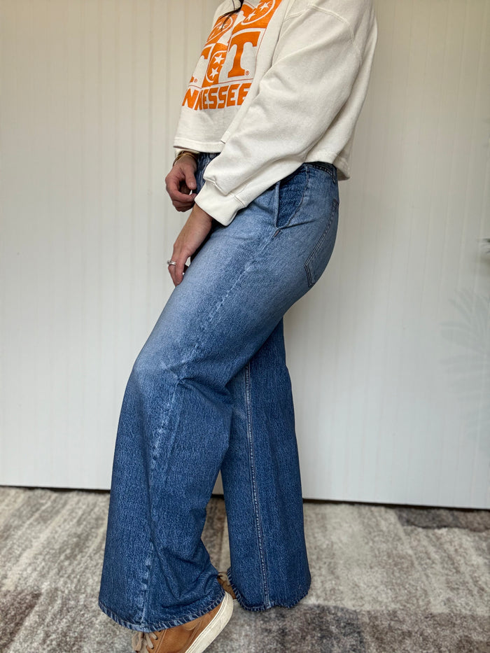 Dark Classic The Classic Denim Zenim Wide Leg Pants by Dear Scarlett