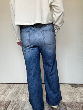 Dark Classic The Classic Denim Zenim Wide Leg Pants by Dear Scarlett