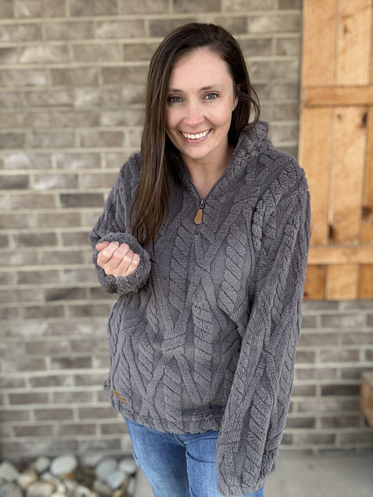 3004- Dark Gray Serpa Pullover by Simply Southern