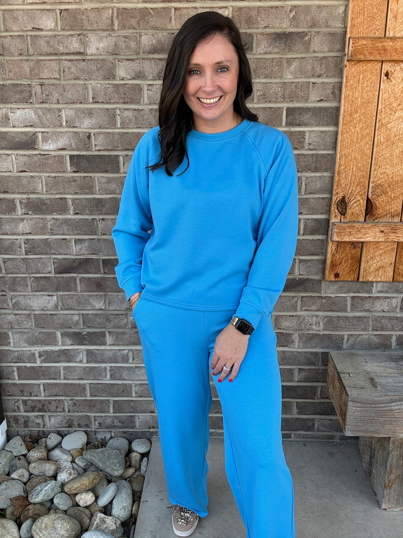 Deep Sky Scuba Crewneck Pullover & Pants Set by Zenana