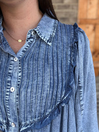 Denim Pintuck Babydoll Tunic by BlueVelvet
