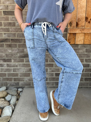 Denim Stretch Utility Pants by Simply Southern
