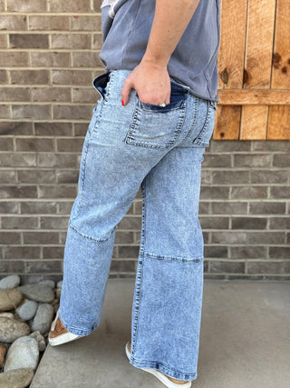 Denim Stretch Utility Pants by Simply Southern