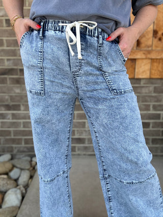 Denim Stretch Utility Pants by Simply Southern