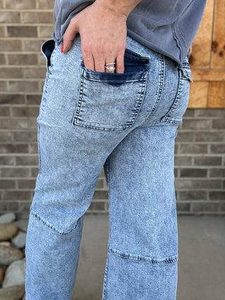 Denim Stretch Utility Pants by Simply Southern