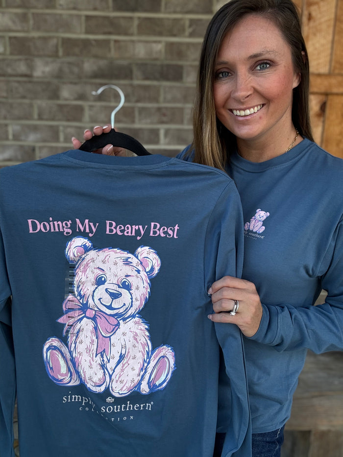 Doing My Beary Best Long Sleeve T-Shirt by Simply Southern