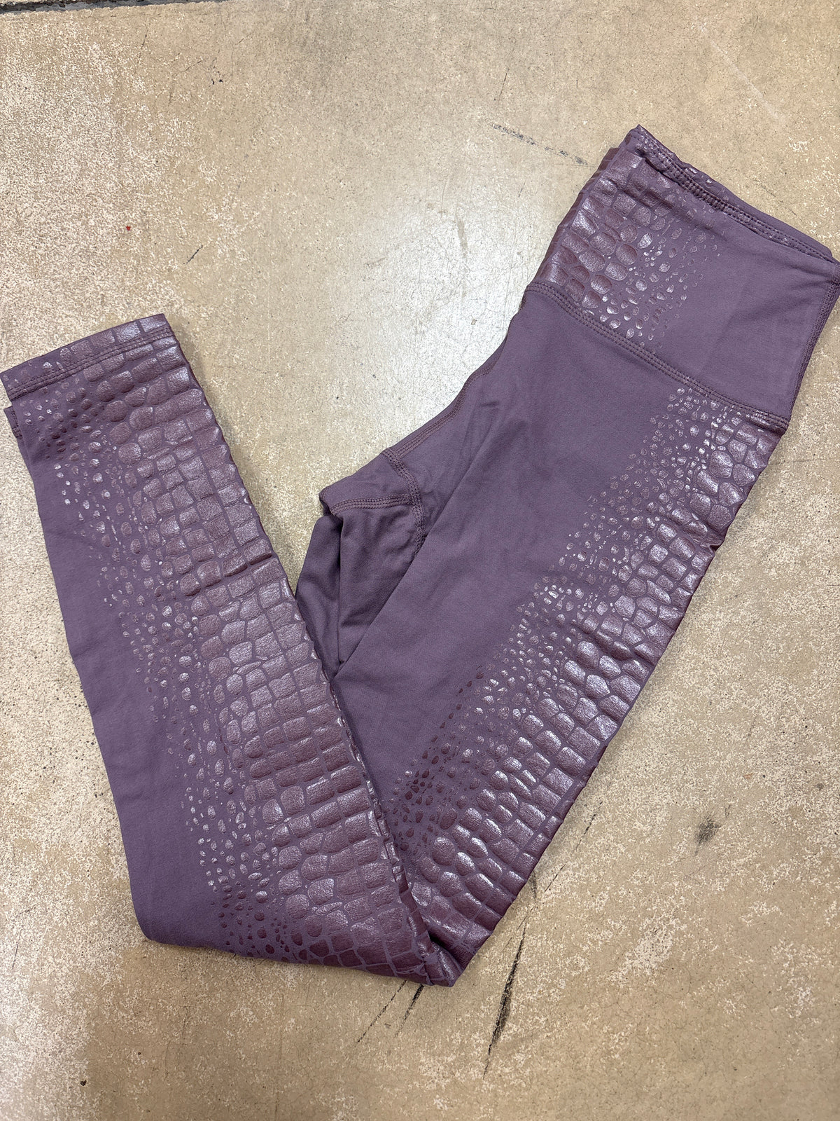 (22) Mauve Full Length Leggings w/ Leopard Detail *FINAL SALE* *DOORBUSTER*