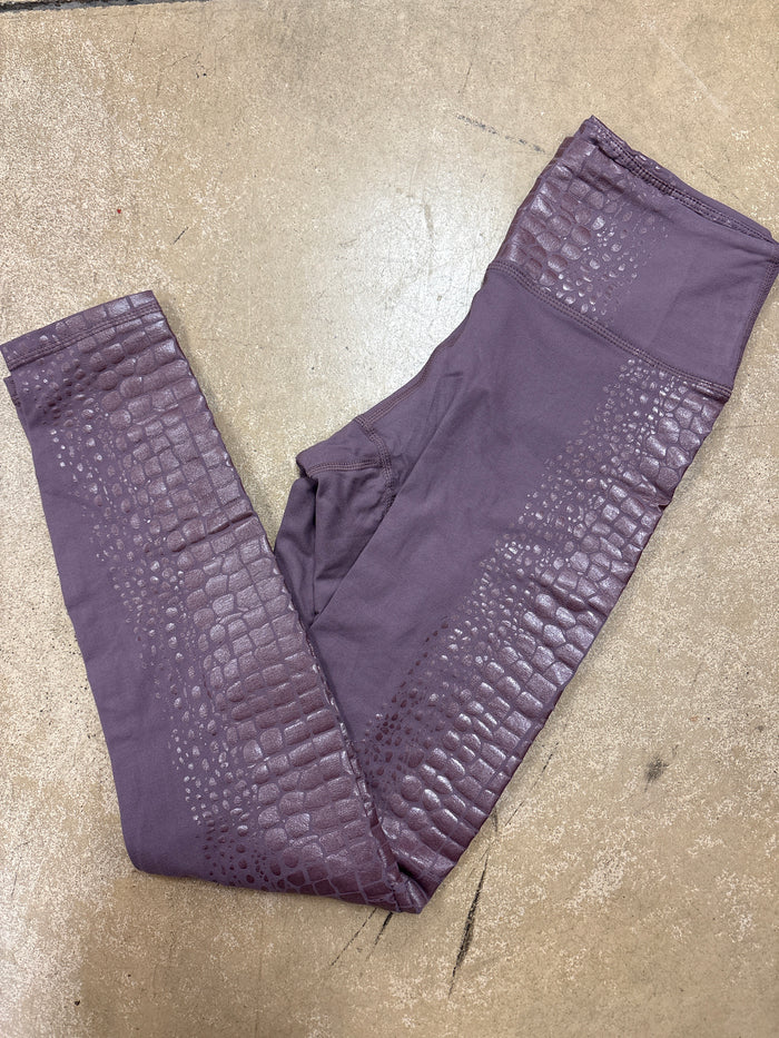 (22) Mauve Full Length Leggings w/ Leopard Detail *FINAL SALE* *DOORBUSTER*