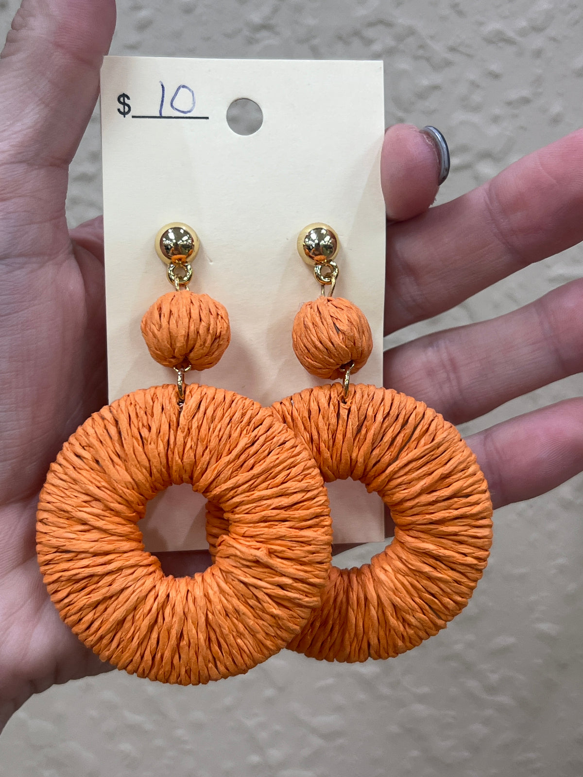 2945- Orange Rope Circle Earrings *TN COLLECTION*