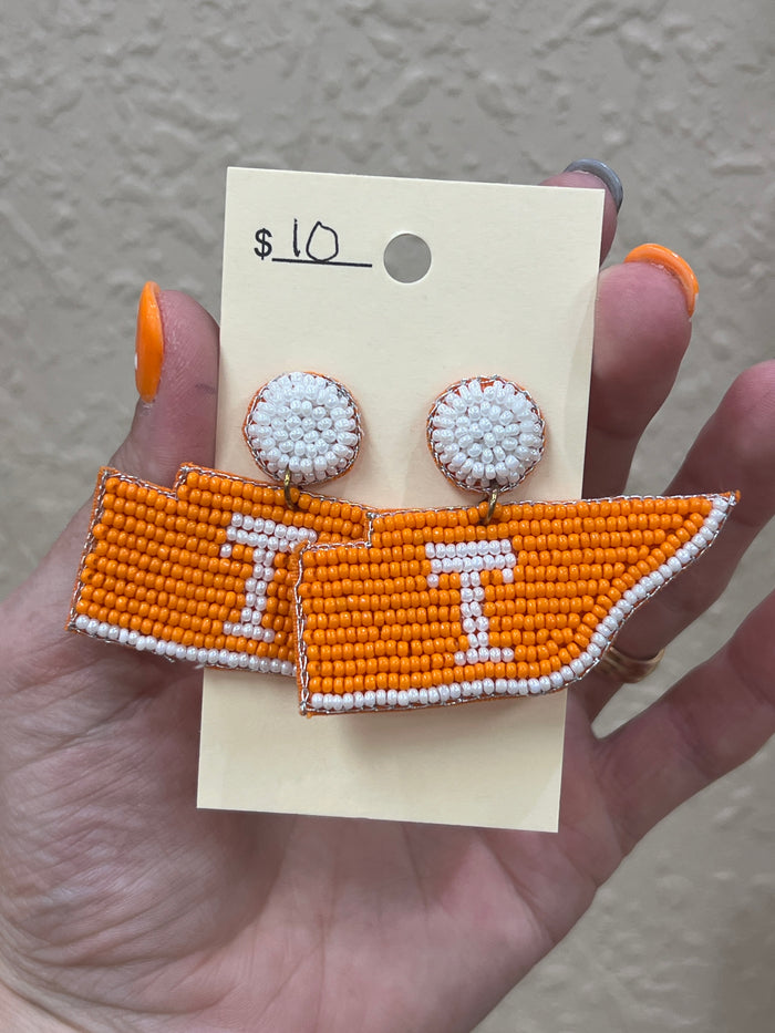 2958- TN State Beaded Earrings *TN COLLECTION*